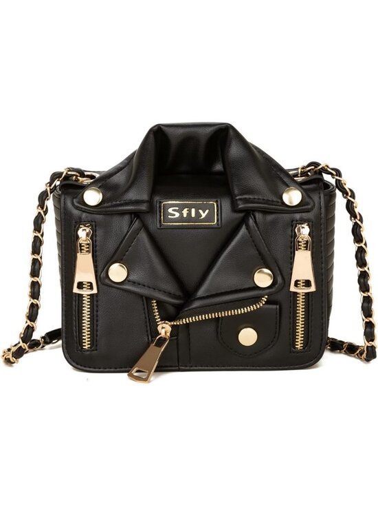 Handbags - Chic Women's Leather Satchel Bag with Chain Strap | Stylish Crossbody & Evening